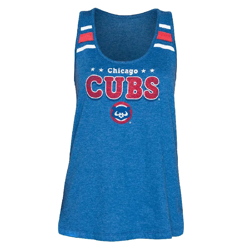 Chicago Cubs Women's 1984 Striped Racer Back Tank Top Hip Men's Urban