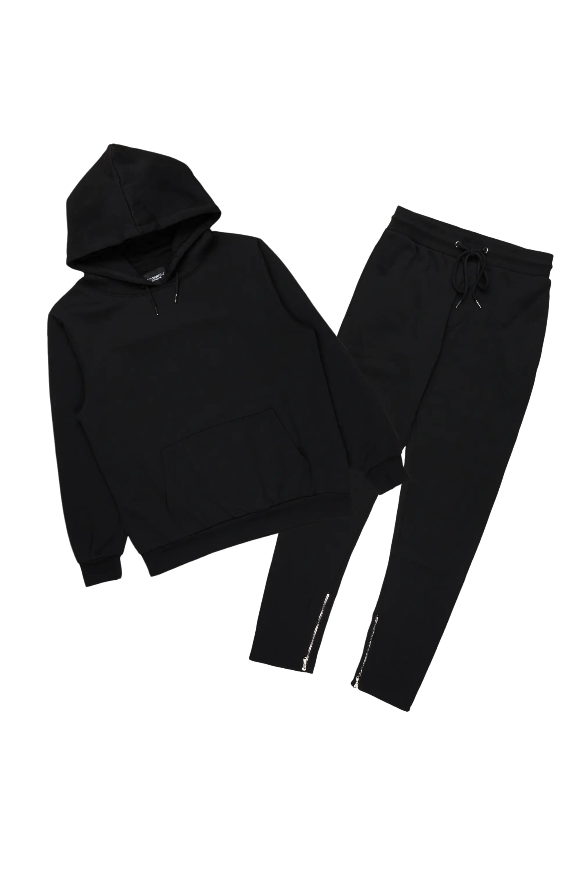 Basic Black Hoodie/Slim Fit Track Set Organic