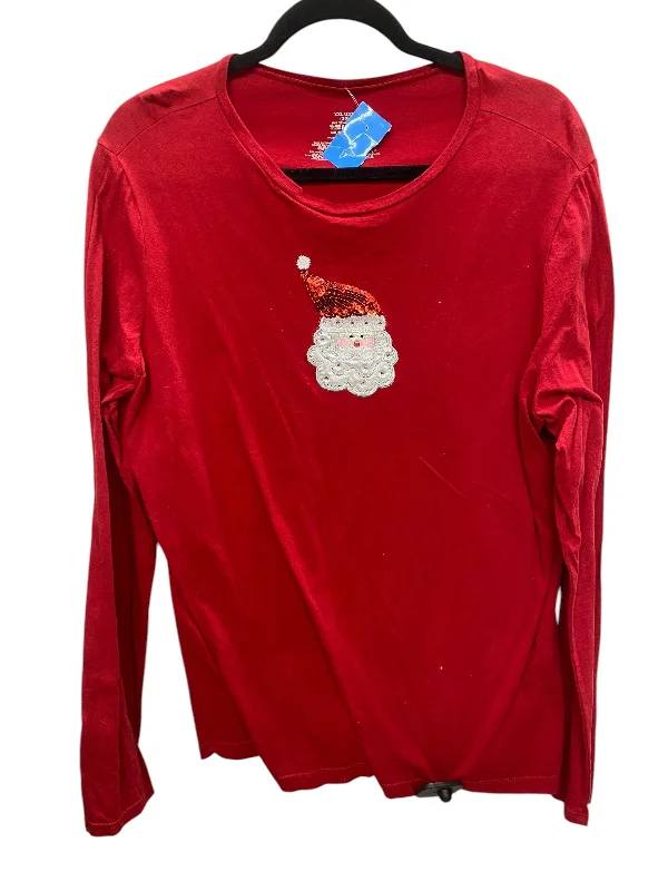 Top Long Sleeve By Clothes Mentor In Red, Size: 2x Cool Men's Skate