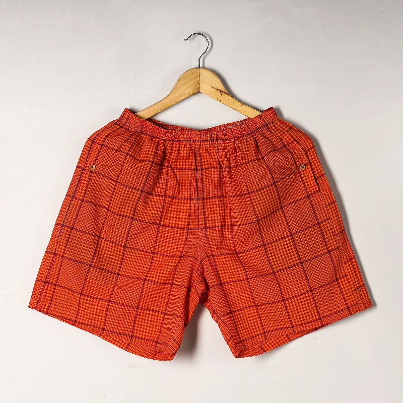 Orange - Jacquard Weave Cotton Unisex Boxer/Shorts Modern Men's Tech