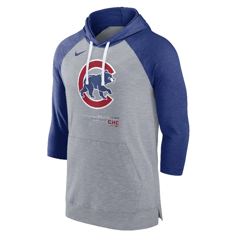 Chicago Cubs Nike 3/4-Sleeve Raglan Hooded T-Shirt Preppy Men's College