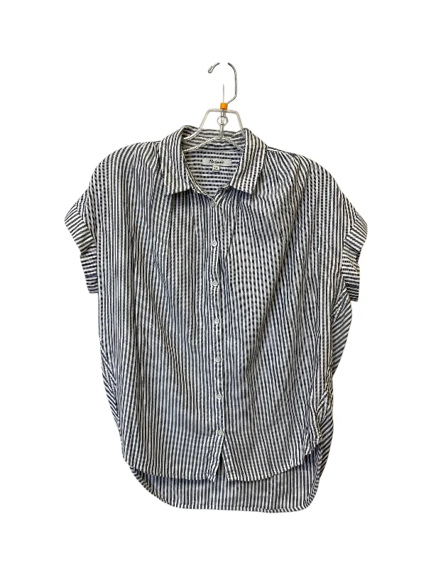 Top Short Sleeve By Madewell In Grey & White, Size: Xxs Sleek Men's Metallic