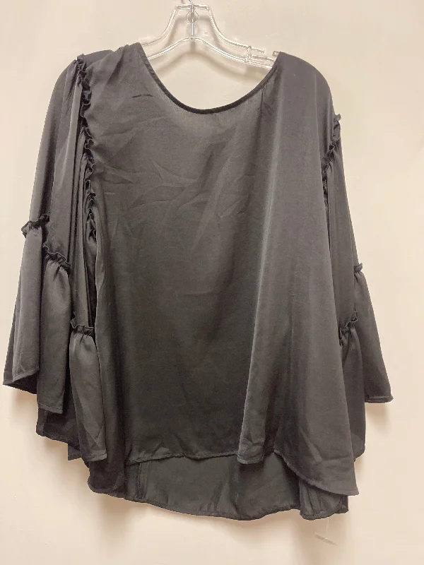 Top Long Sleeve By Ee Some In Black, Size: 1x Beach