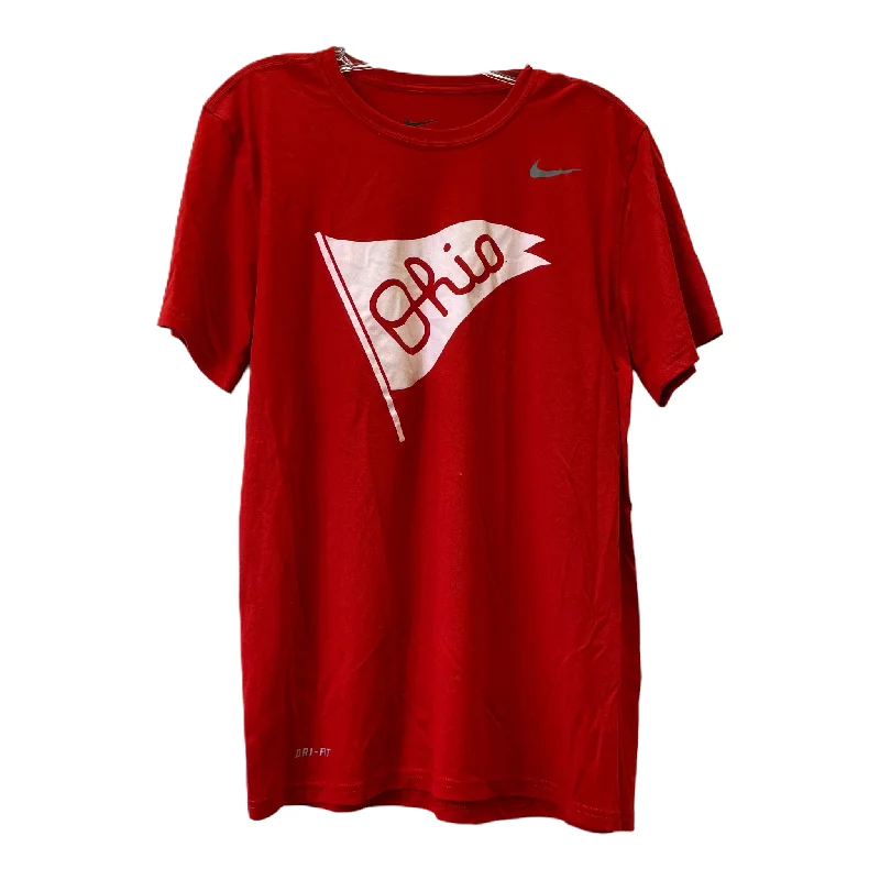 Red Athletic Top Short Sleeve By Nike, Size: M Lumberjack