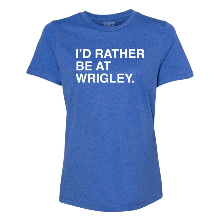 Chicago Cubs Women's Rather Be At Wrigley T-Shirt Trendy Men's Oversized