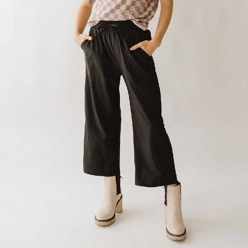 Audrey Wide Leg Pants, Black Trendy Men's Oversized