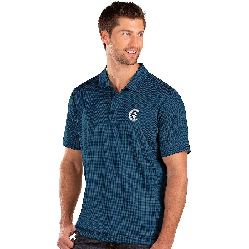 Chicago Cubs Balance Navy Coop 1912 Logo Polo Shirt Monochromatic Office Style