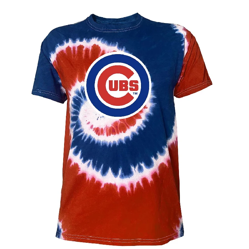 Chicago Cubs Team Color Bullseye Tie Dye T-Shirt Cclassic Men's Tweed