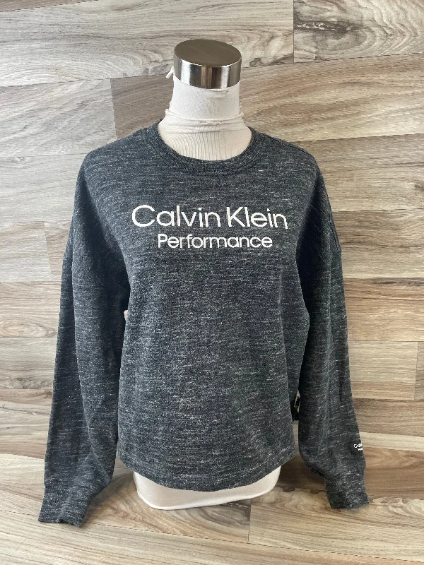 Top Long Sleeve By Calvin Klein In Grey, Size: S Luxurious Men's High