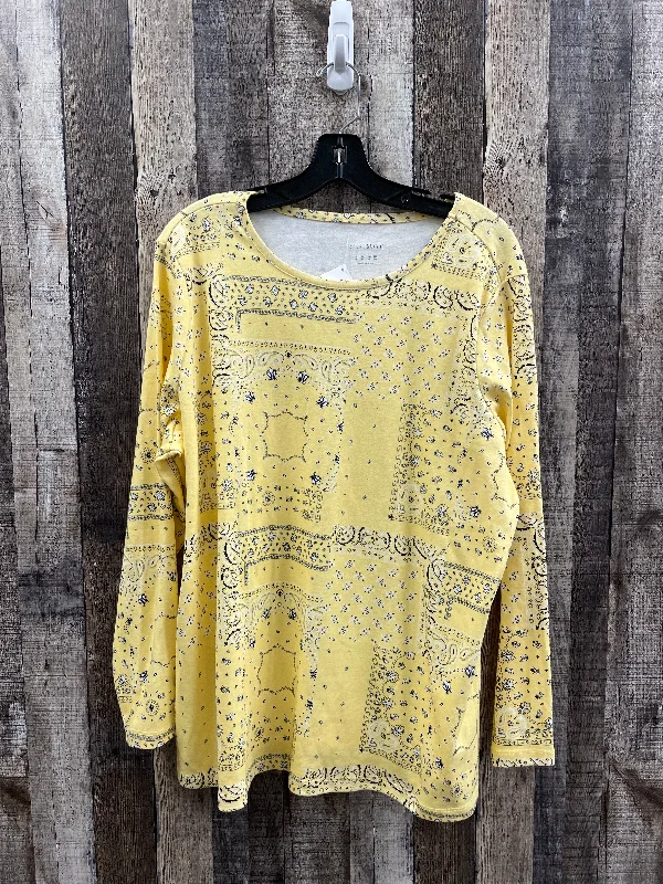 Top Long Sleeve By Cme In Yellow, Size: 1x Relaxed Men's Beach