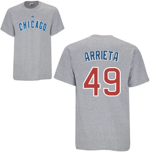 Chicago Cubs Jake Arrieta Youth Road Name and Number T-Shirt Organic