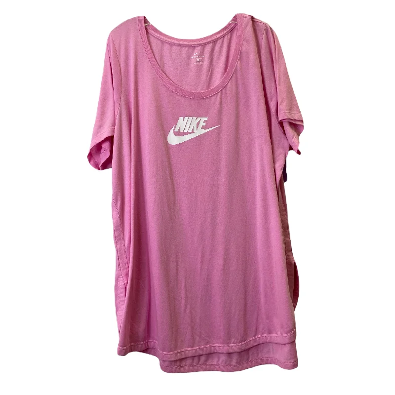 Pink Athletic Top Short Sleeve By Nike Apparel, Size: 2x Cozy Men's Sherpa