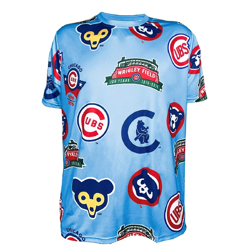 Chicago Cubs Blue Cooperstown All Over Sublimated T-Shirt Traditional Men's Country