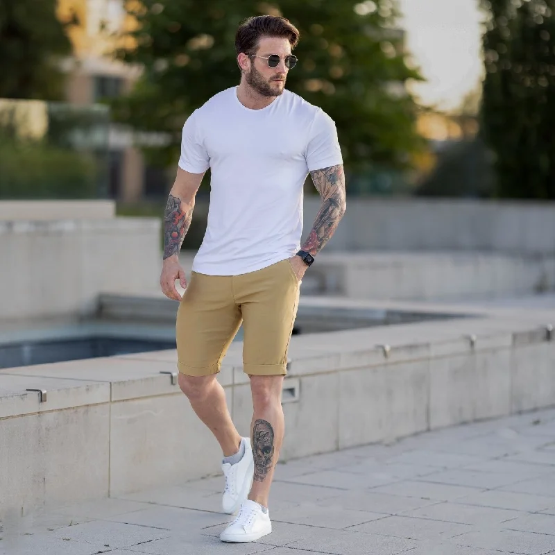 Ultra-Stretch 9” Chino Shorts - Beige Refined Men's Velvet