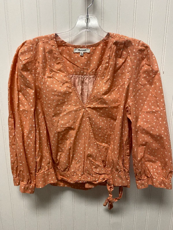 Top Long Sleeve By Madewell In Orange, Size: Xl Dynamic Men's High