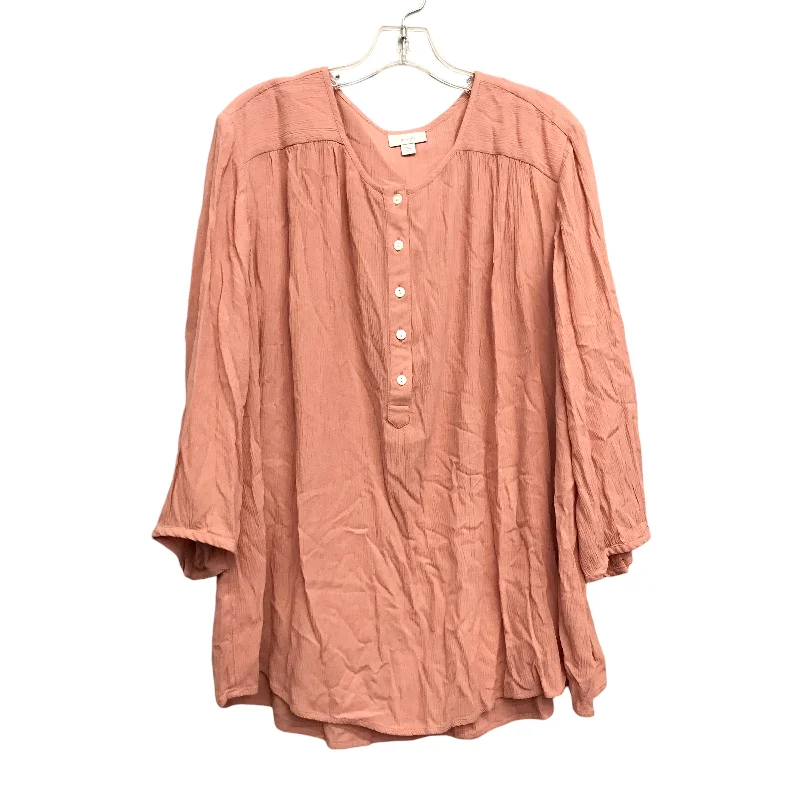 Top Ls By Pure Jill In Orange, Size:Xl Tailored