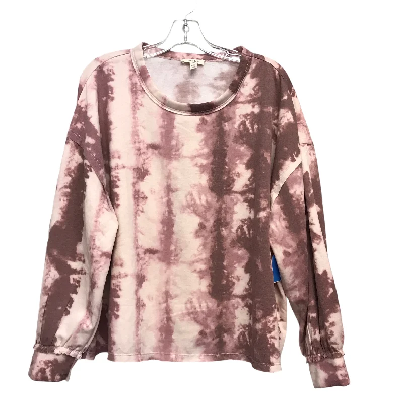 Top Long Sleeve By Como Blu In Mauve & Purple, Size: 1x Adventure