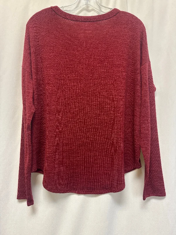 Top Long Sleeve By Time And Tru In Red, Size: M Elegant Men's Cashmere