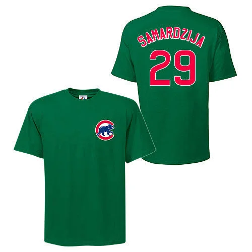 Chicago Cubs Jeff Samardzija Green Name and Number T-Shirt Beach