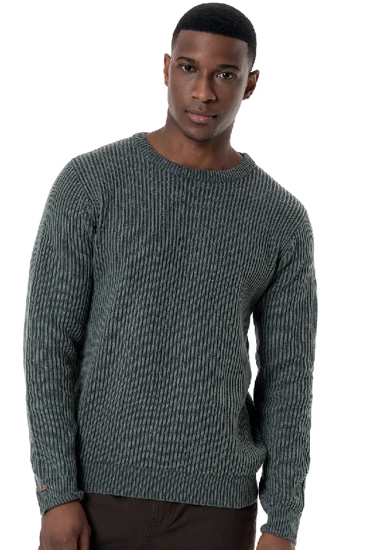 Ribbed Knit Jersey _ 156040 _ Fatigue Sleek Men's Metallic