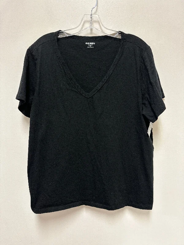 Top Short Sleeve By Old Navy In Black, Size: Xl Sleek Men's Metallic