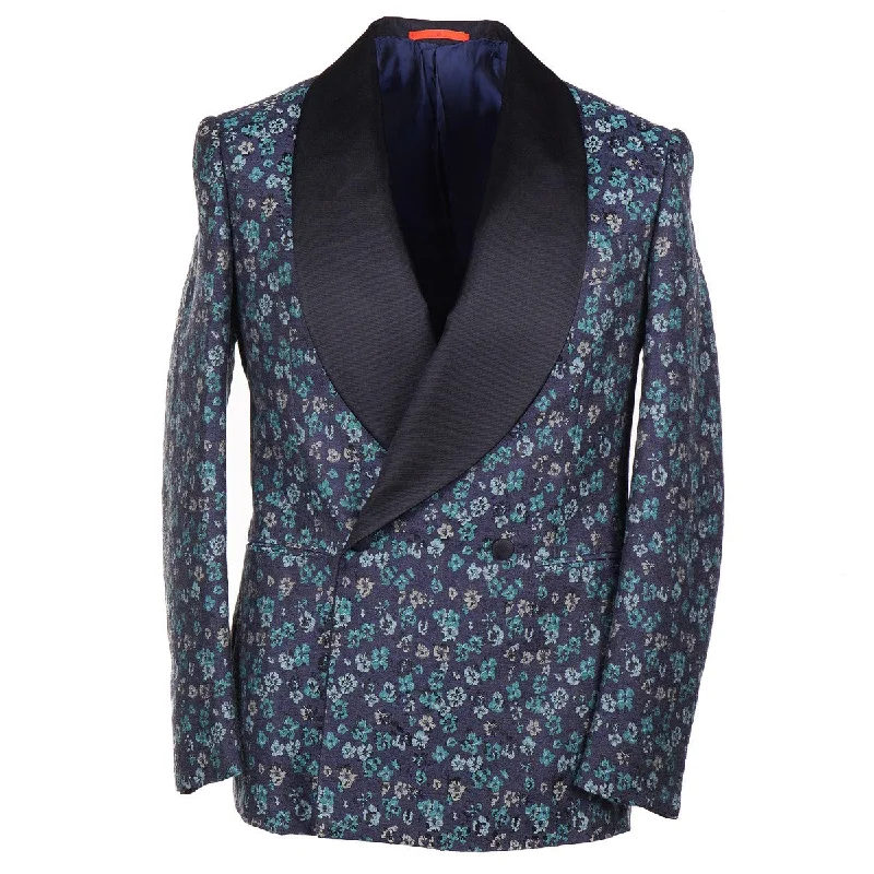 Isaia Slim-Fit Patterned Smoking Jacket Athletic Men's Compression