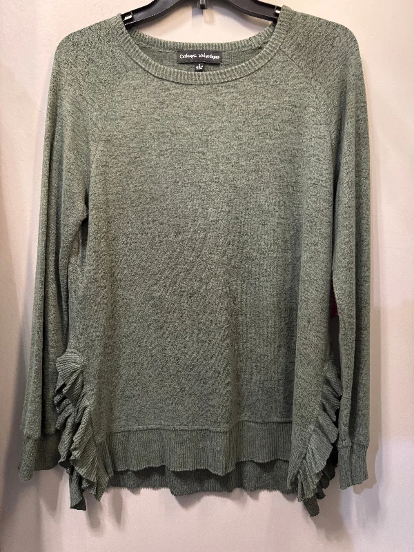 Top Long Sleeve By Catherine Malandrino In Green, Size: S Sleek Men's Metallic