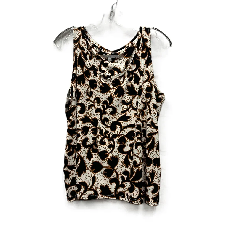 Top Sleeveless By Chicos In Black & Orange, Size: L Lumberjack