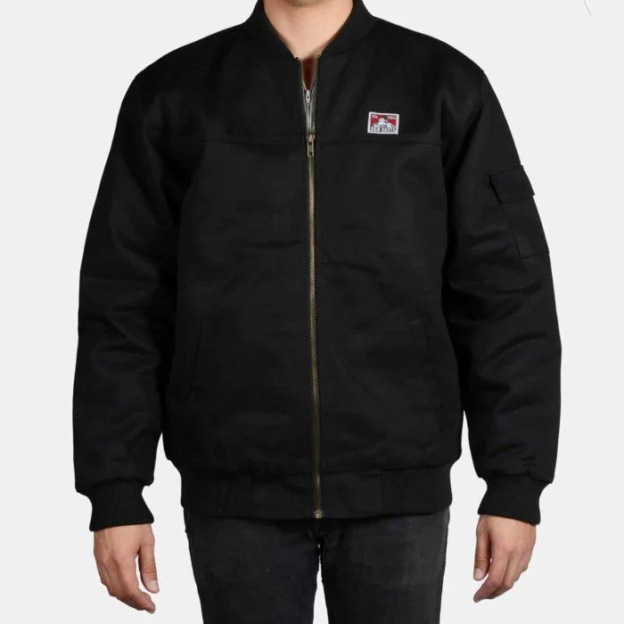 Bomber Jacket, Black Elegant Men's Cashmere