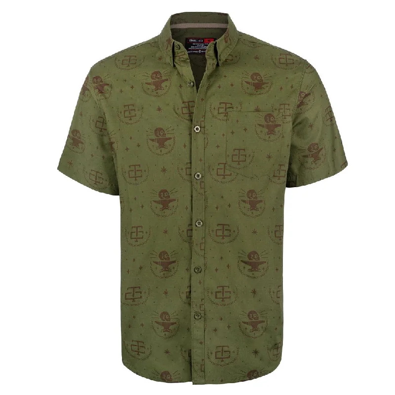 Miller Button Down: Green Brown Earthy Men's Sustainable 