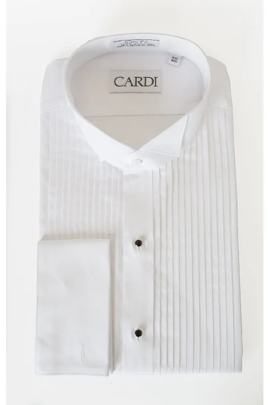 "David" White Wingtip Tuxedo Shirt Gym