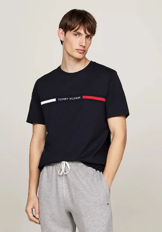 Tommy Hilfiger Logo Panel T-Shirt, Desert Sky Classic Men's Pin