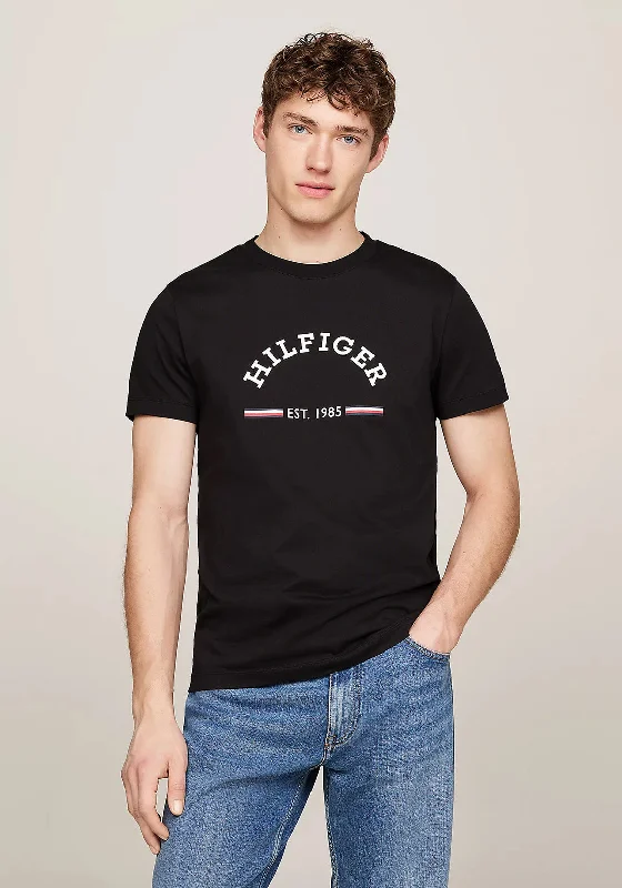 Tommy Hilfiger Logo Arch T-Shirt, Black Artistic Men's Hand