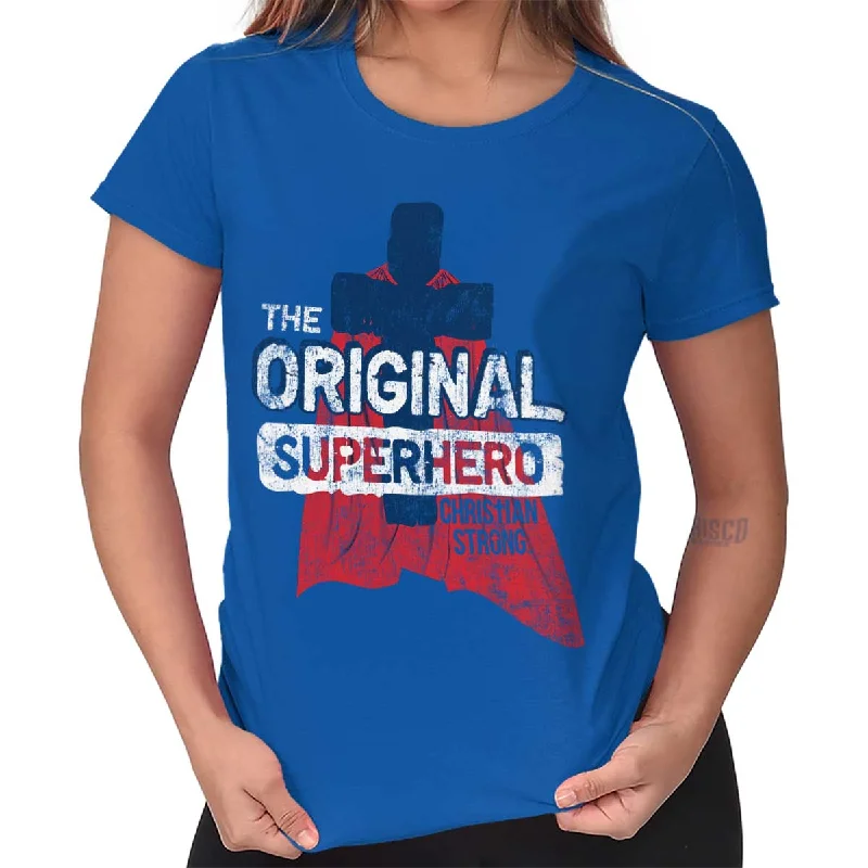 Original Superhero Ladies T Shirt Monochromatic Office Style