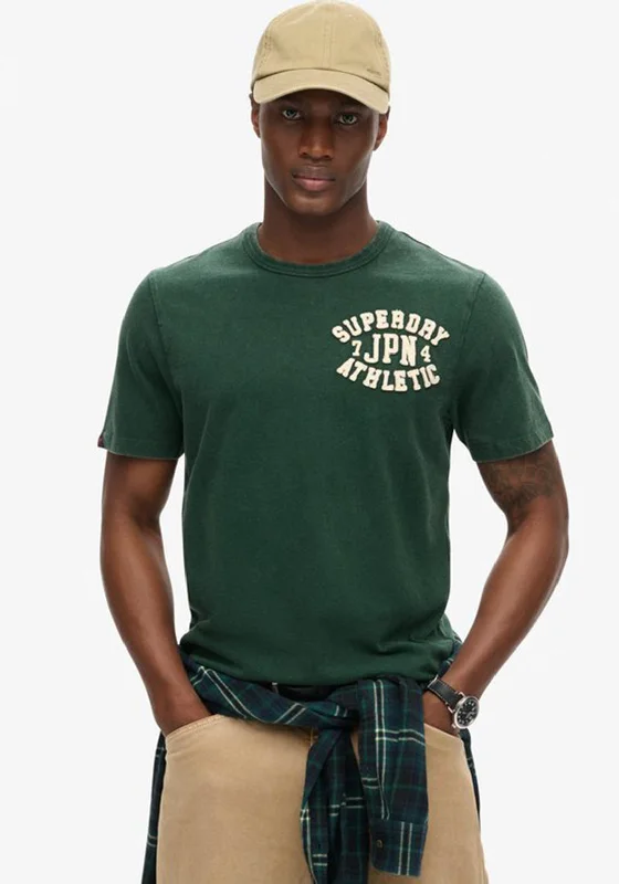 Superdry Vintage Athletic Chest T-Shirt, Enamel Green British Gentleman Style