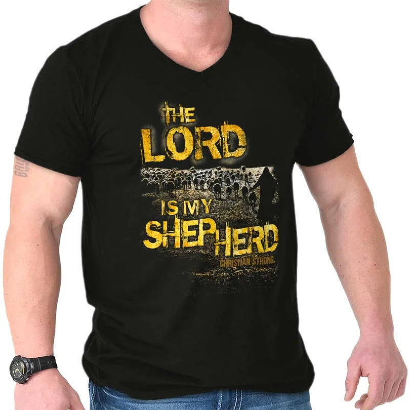 The Lord Is My Shepherd V-Neck T-Shirt Vintage Men's 1970S Disco