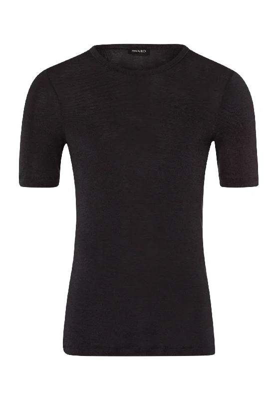 Woolen Silk M Wool and Silk Fitted T-Shirt  | Anthrazit 73401-176 Streetwear Style