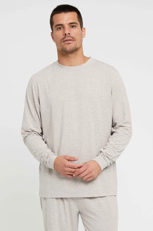 Men's Long Sleeve Crew Neck - Oatmeal Refined Men's Velvet