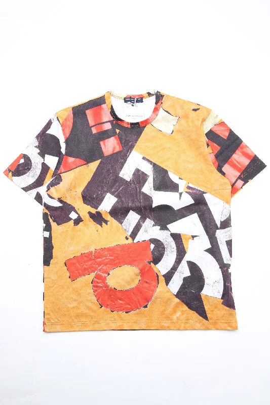 COMME DES GARÇON HOMME PRINTED CREWNECK T-SHIRT - ORANGE Dapper Men's 1920S