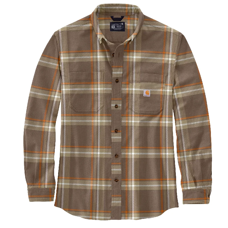 Men's Rugged Flex Relaxed Fit Midweight Flannel Long-Sleeve Plaid Shirt - Big Cozy Men's Winter