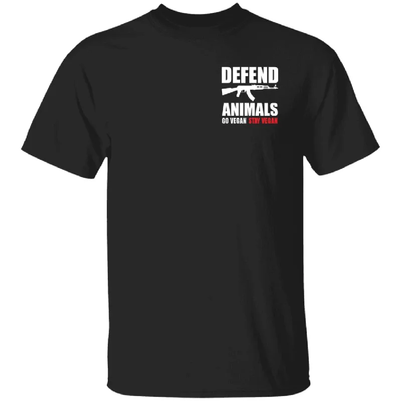 Defend Animals - go vegan stay vegan T-Shirt Black Modern Men's 