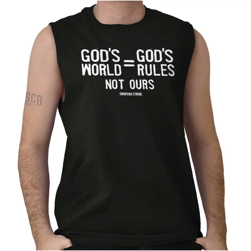 God's World Sleeveless T-Shirt Unique Men's Upcycled