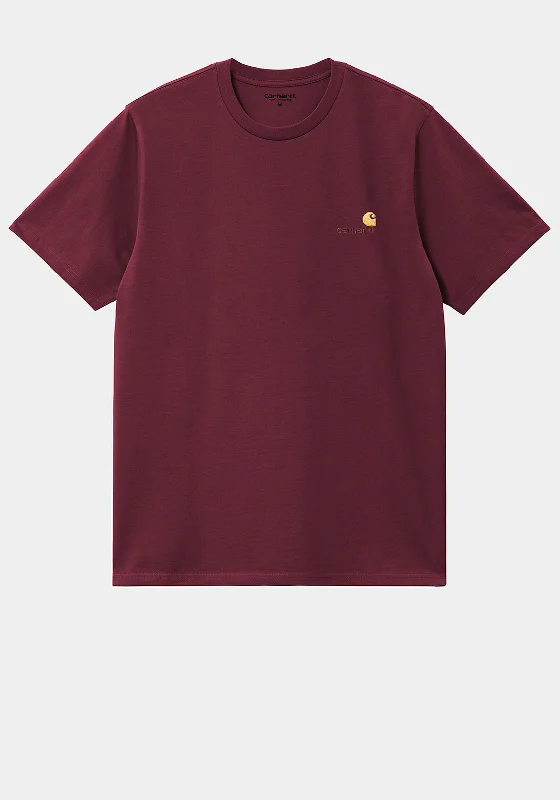 Carhartt WIP American Script T-Shirt, Malbec Modern Men's 