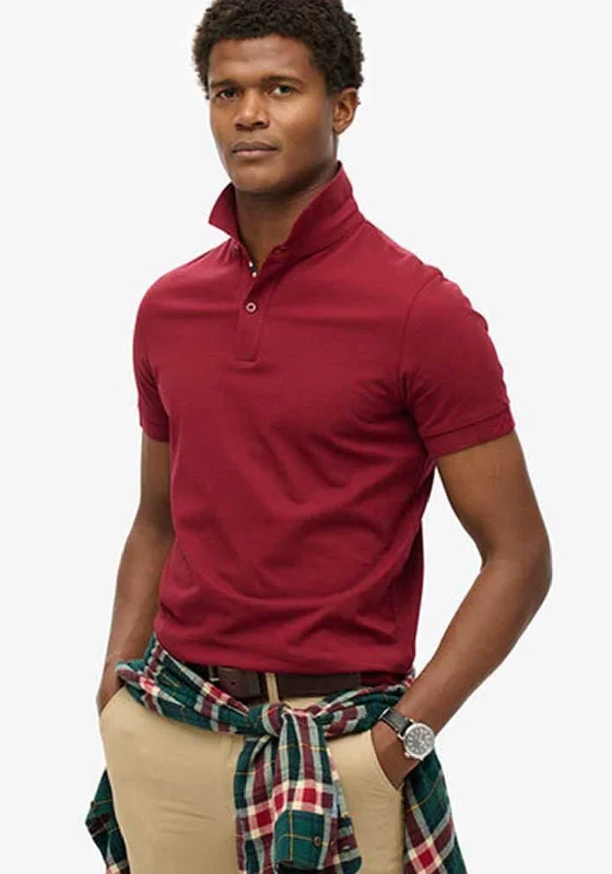 Superdry City Pique Polo Shirt, Stanton Red Tailored