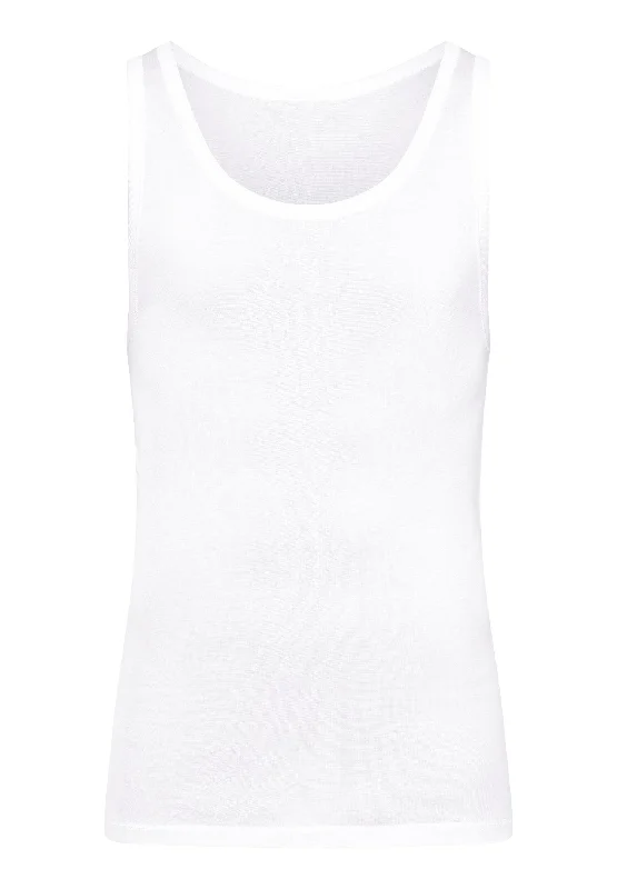 Cotton Pure Cotton Tank Top | White 73660-101 Casual Men's Short