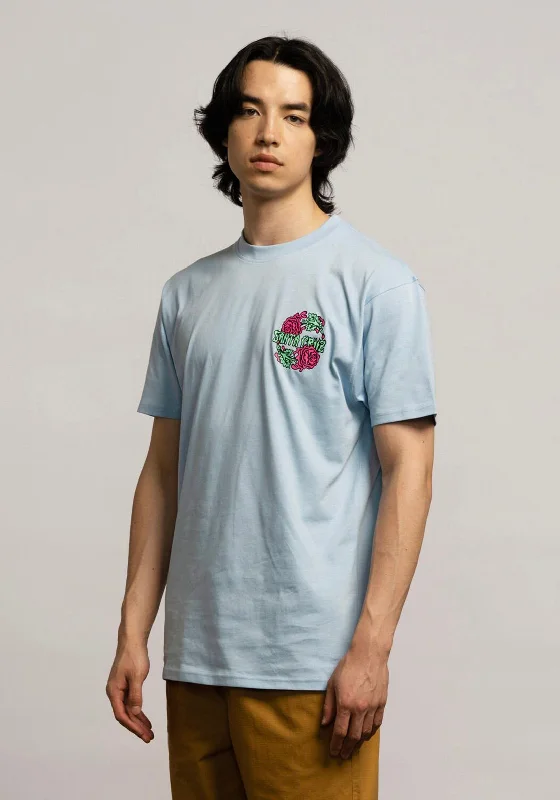 Santa Cruz Dressen Rose Two Graphic T-Shirt, Sky Blue Streetwear Style