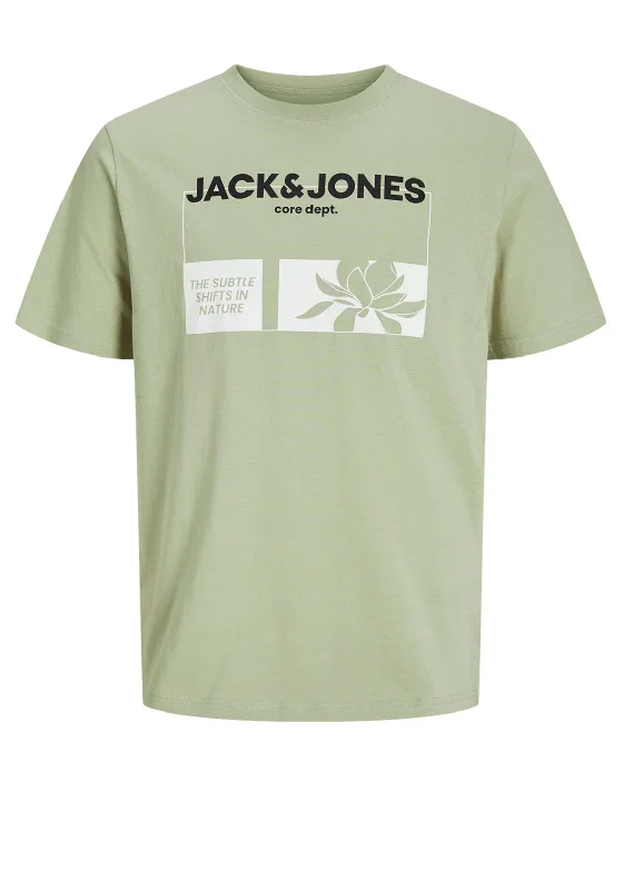 Jack & Jones Text Crew Neck T-Shirt, Desert Sage Adventure