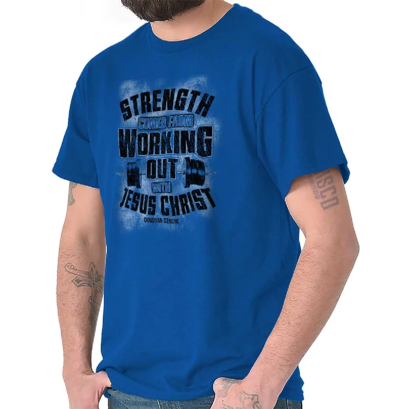 Work Out With Christ T Shirt Cozy Men's Winter