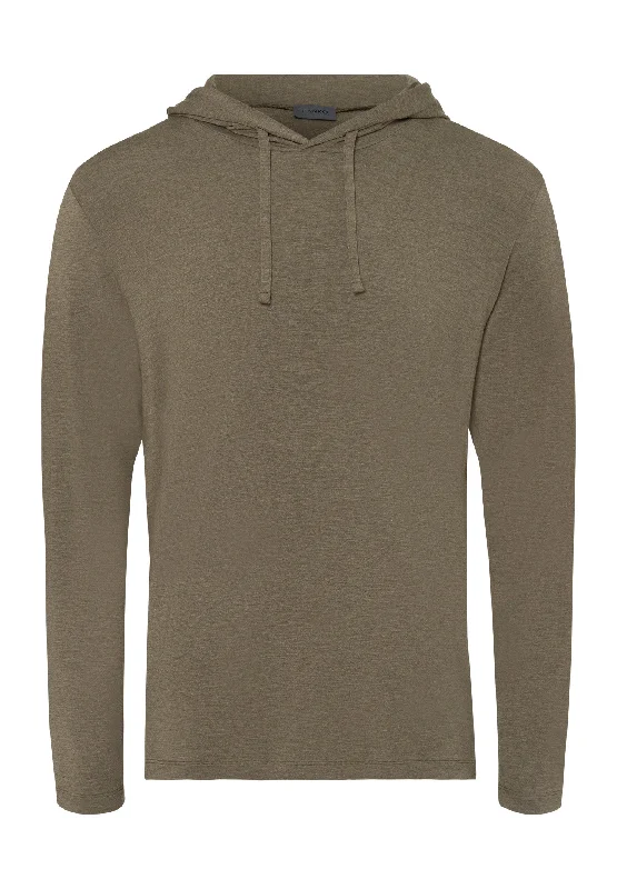 Casuals Soft Tailored Hoodie | Dark Elmwood Melange 75990-1267 Sharp Men's Italian