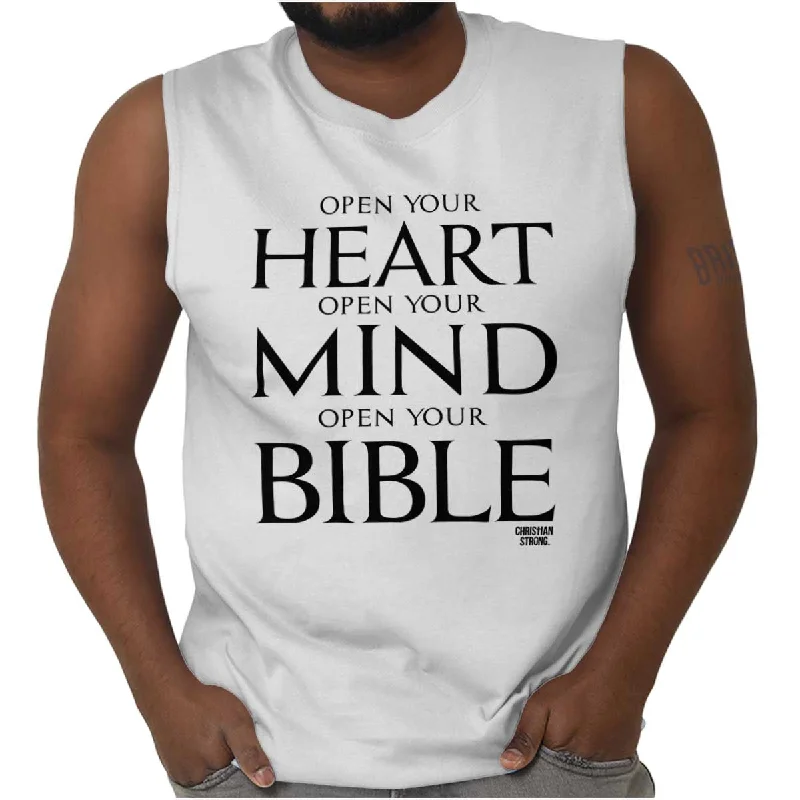 Open Your Bible Sleeveless T-Shirt Youthful Men's Anime